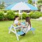 Outdoor 3-in-1 Kids Play Table with Water Sand, Umbrella, and Storage Boxes